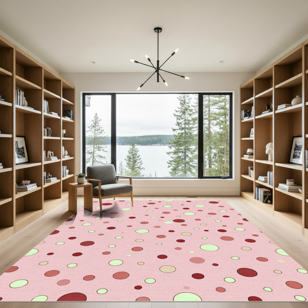 Pink Polka Dot Scatter Rug
