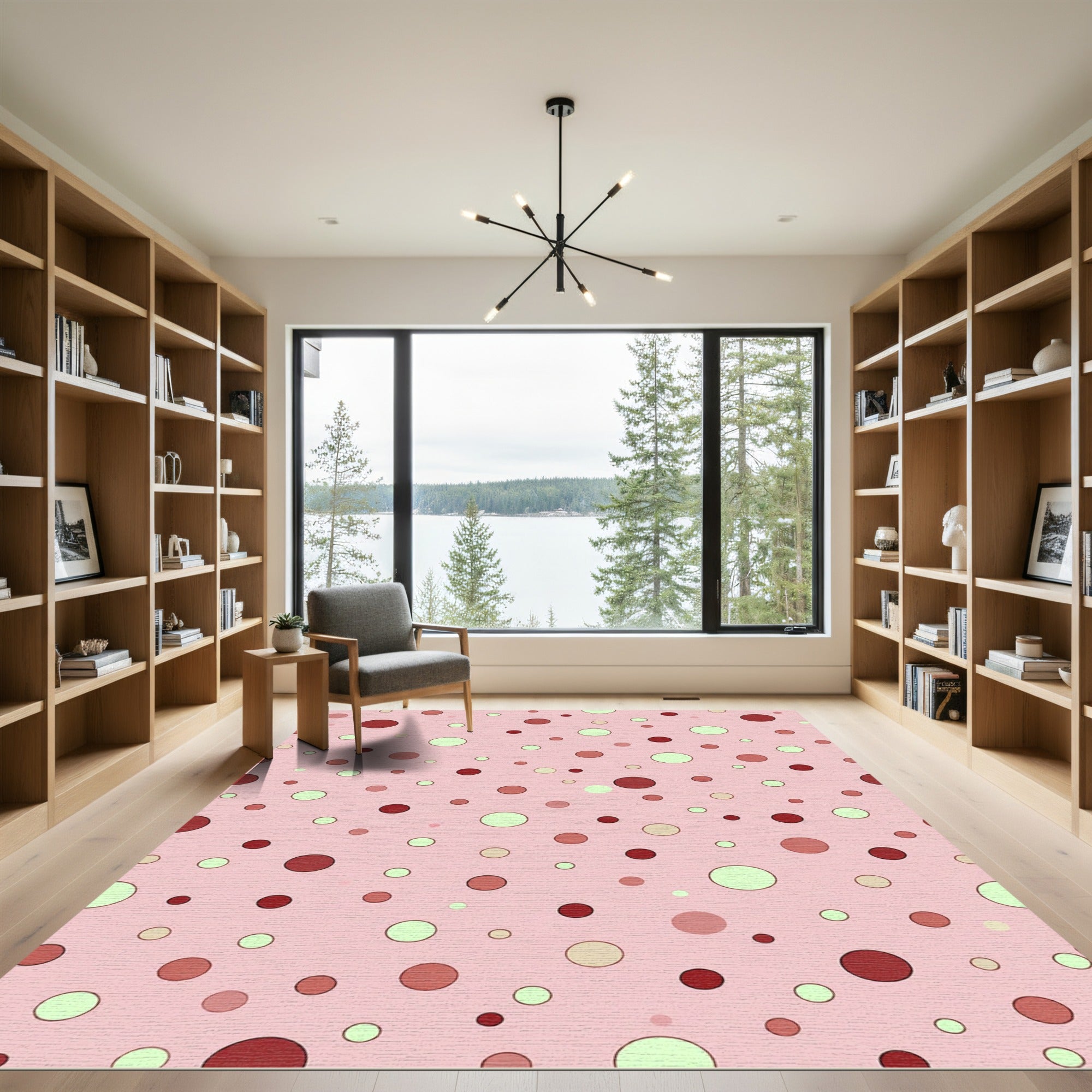 Pink Polka Dot Scatter Rug