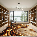 Liquid Gold Abstract Swirl Rug