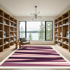 Plum Pink Geometric Overlapping Stripes Rug
