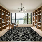 Ornate Silver Fleur-de-lis Crown Rug