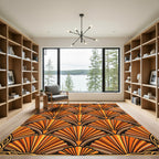 Art Deco Amber Fan Arrangement Rug