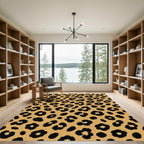 Golden Black Spotted Leopard Rug