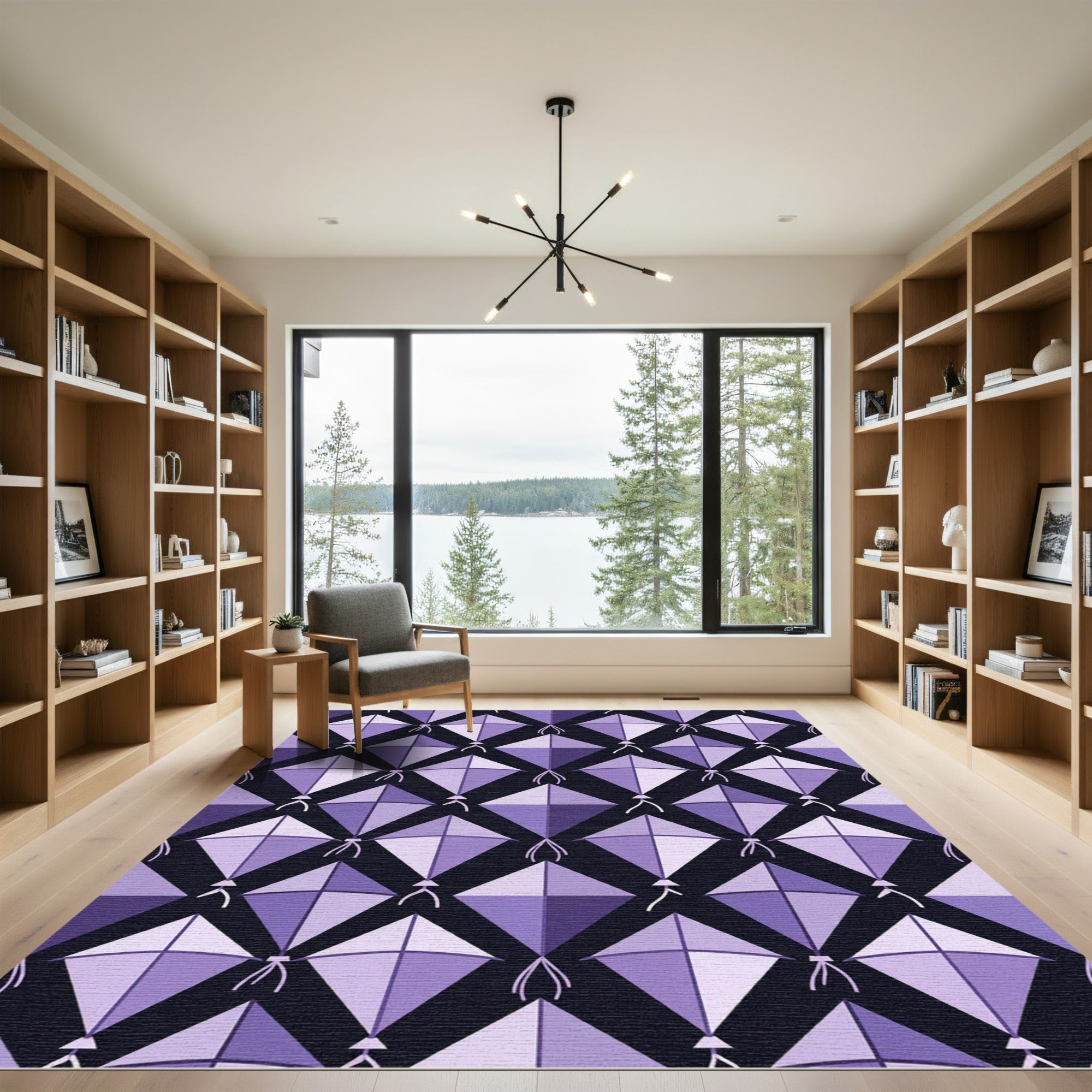 Lavender Geometric Kite Mosaic Rug