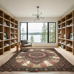 Vintage Rose Medallion Sunburst Rug