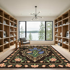 Elegant Floral Hyacinth and Carnation Medallion Rug