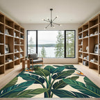 Lush Green Tropical Bird of Paradise Rug