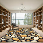 Organic Pebble Stone Earth Tone Rug