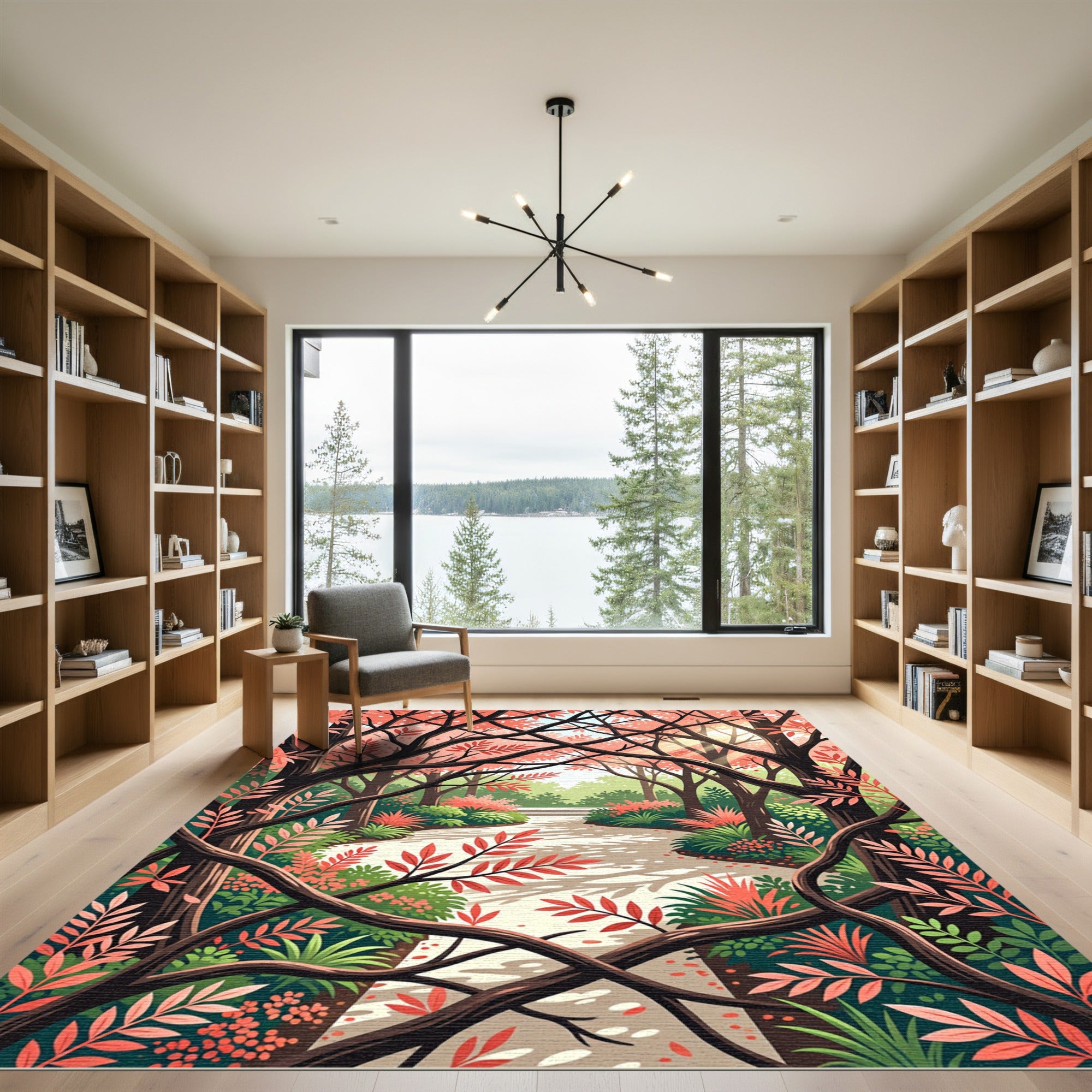 Coral Canopy Forest Path Rug