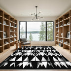 Bold Monochrome Geometric Spiked Abstract Rug
