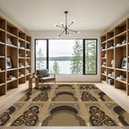 Earthy Tone Arched Floral Court Rug