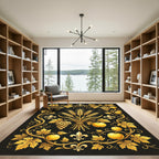 Golden Wheat Fleur de Lis Vine Rug