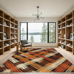 Earthy Interwoven Stripe Pattern Rug