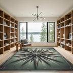 Distressed Silver Sunburst Star Rug