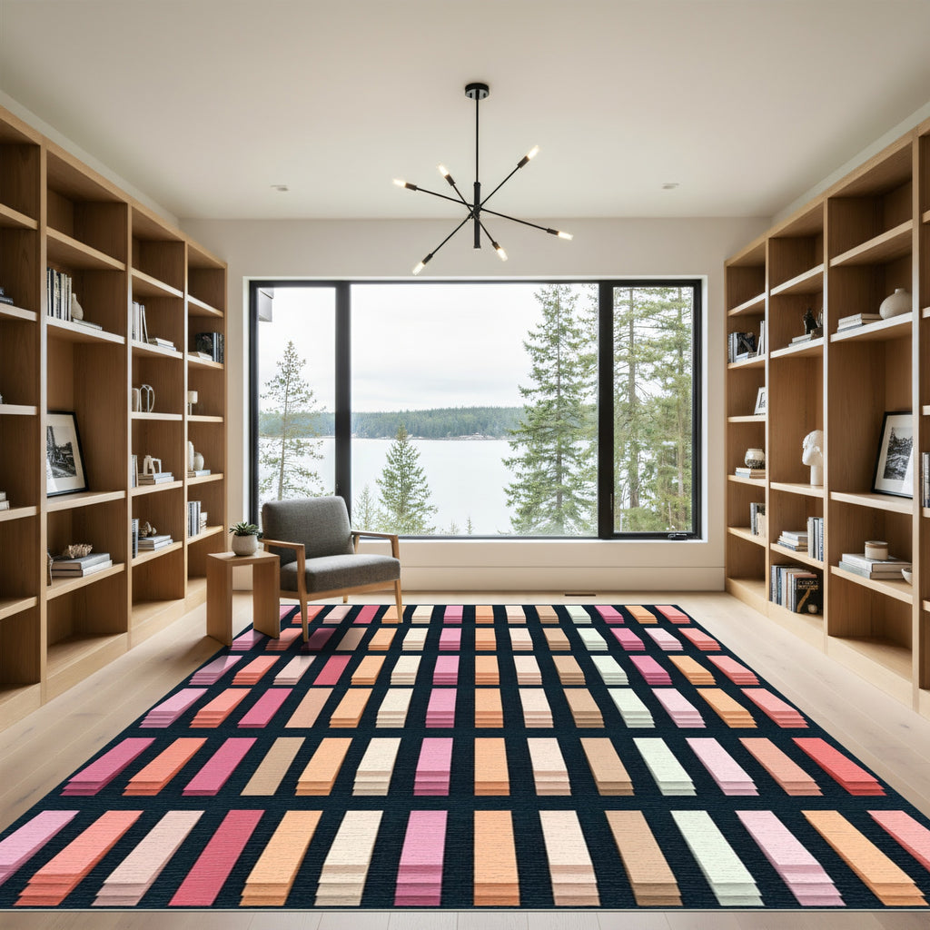 Soft Pastel Graduated Stripe Rug