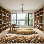 Golden Wheat Field Wavy Landscape Rug