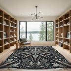 Ornate Silver Star Damascus Filigree Rug