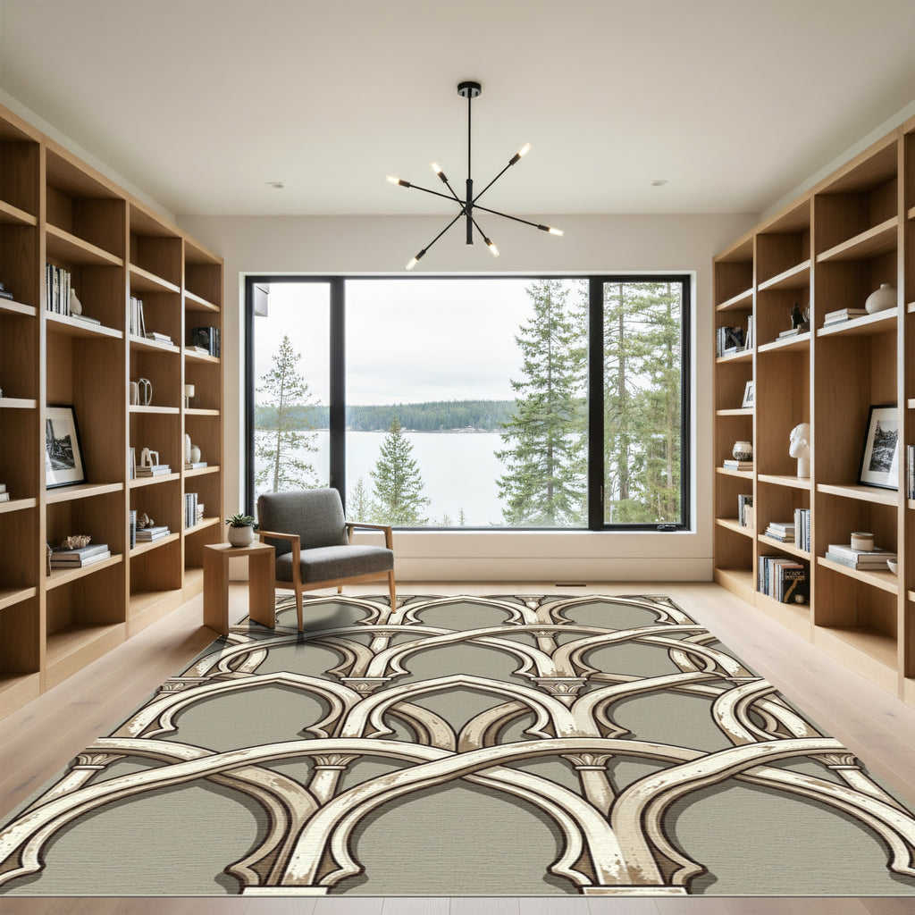 Stone Arches Intersecting Pattern Rug