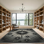Monochromatic Starburst Radiating Rays Rug
