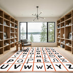 Bold Alphabet Grid Composition Rug