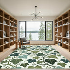 Botanical Sage and Forest Ivy Vine Rug