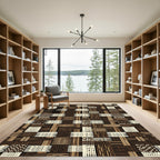 Wood Weave Patchwork Composition Rug