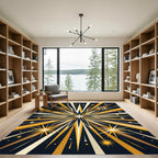 Golden Starburst Flare Explosion Rug