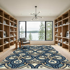 Nautical Rope Knot Star Shell Arrangement Rug