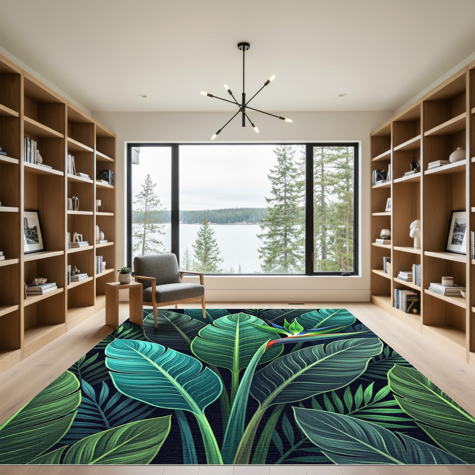Lush Vibrant Tropical Bird of Paradise Rug