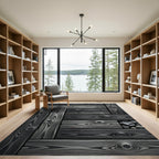 Dark Wood Grain Texture Rug