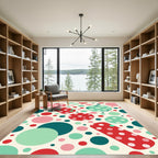 Playful Polka Dot Circles Collage Rug