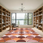 Terracotta Scalloped Earth Tone Arch Rug