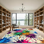Vibrant Splash Abstract Expressionism Rug