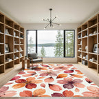 Floral Blossom Watercolor Palette Rug