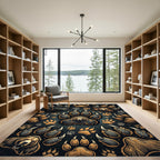 Bear Claws Paw Prints Medallion Rug