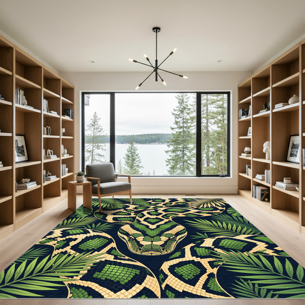 Emerald Python Jungle Serpent Rug