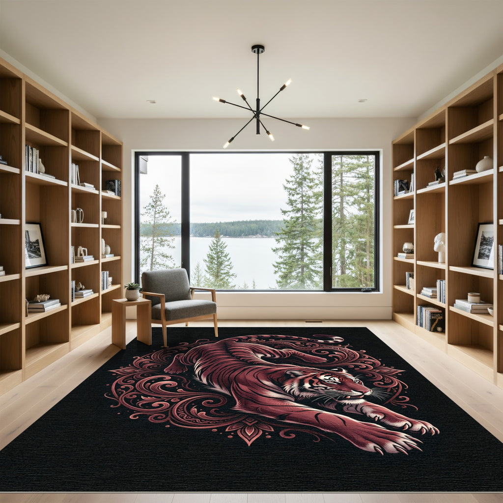 Crimson Tiger Floral Ornament Rug