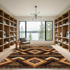 Earthy Geometric Aztec Diamond Rug