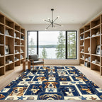 Nautical Dog Portraits with Starfish Rug