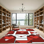 Romantic Crimson Envelope and Heart Hearts Rug