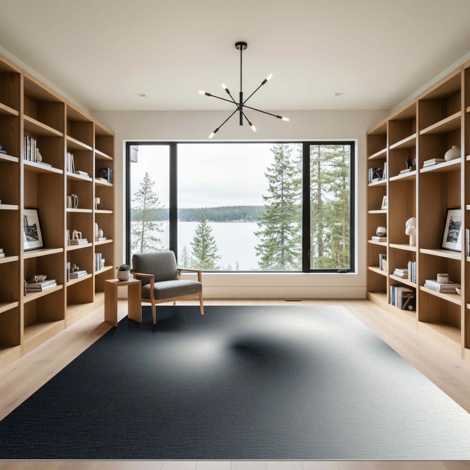 Minimalist Monochrome Abstract Gradient Flow Rug