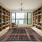 Salmon Lines Black Perspective Rug