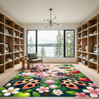 Whimsical Ladybugs Blossom Apple Branches Rug