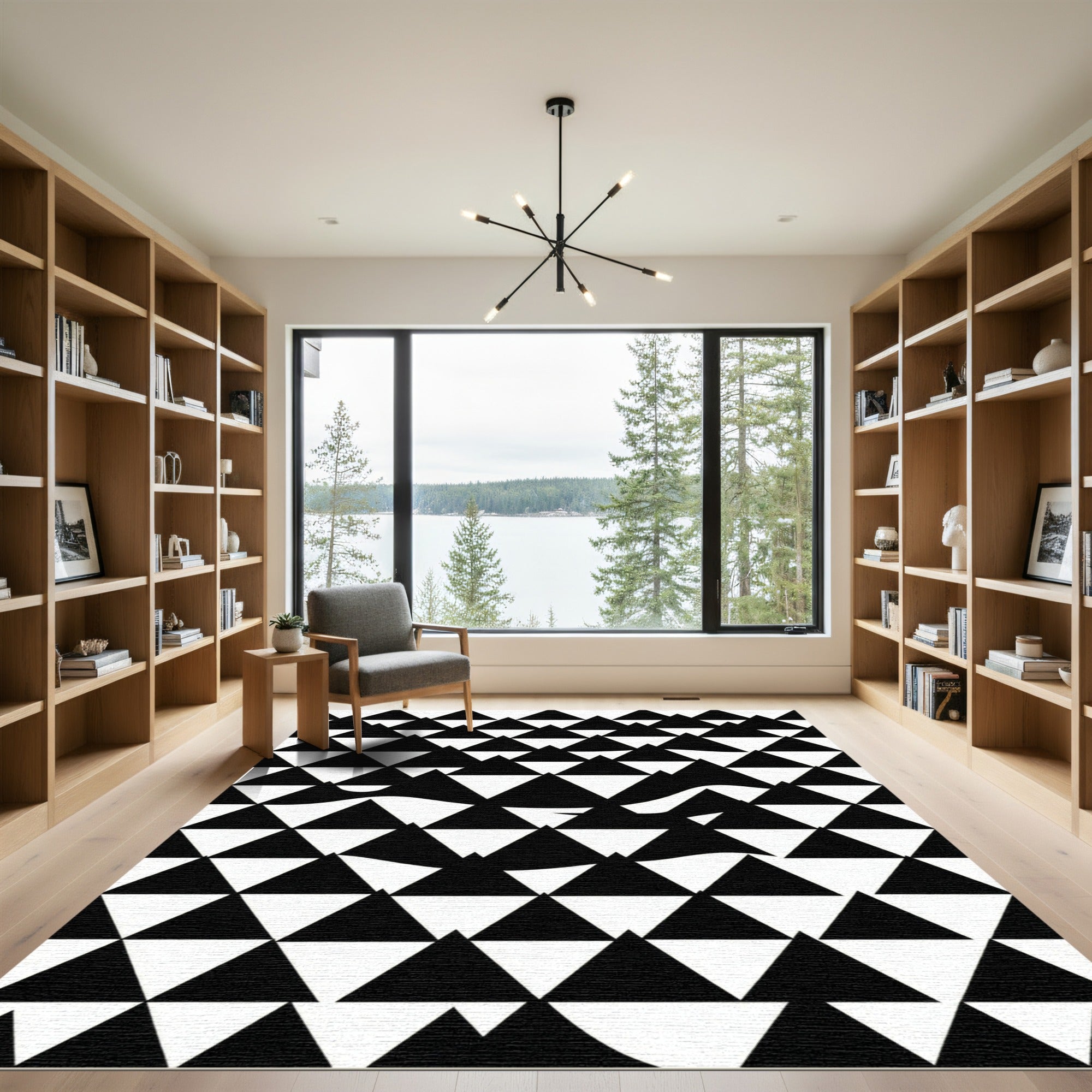 Monochromatic Geometric Triangle Landscape Rug