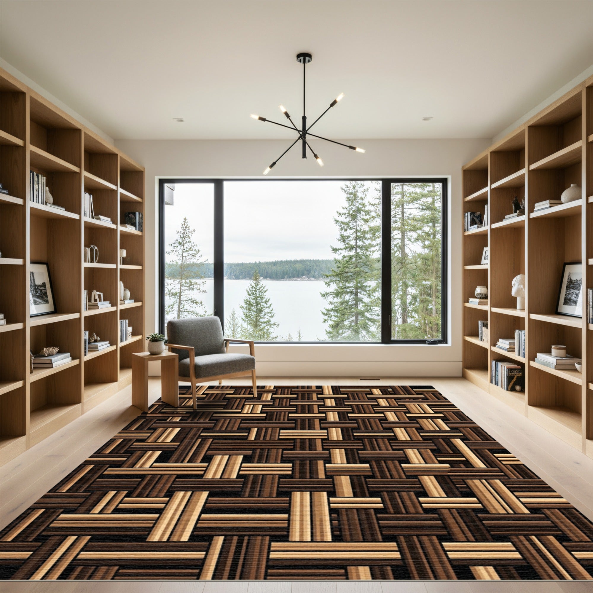 Warm Earth Tone Woven Texture Rug