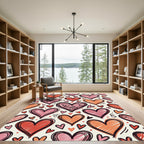 Whimsical Heart Collage Vibrant Tone Rug