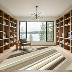 Modern Earth Toned Diagonal Stripe Rug