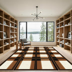 Brown Ivory Gingham Windows Rug