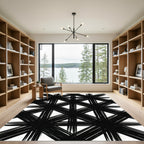 Bold Black Intersecting Lines Rug