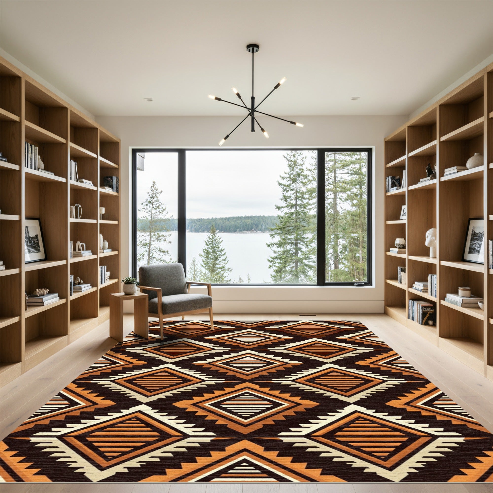 Amber Geometric Step Diamond Rug